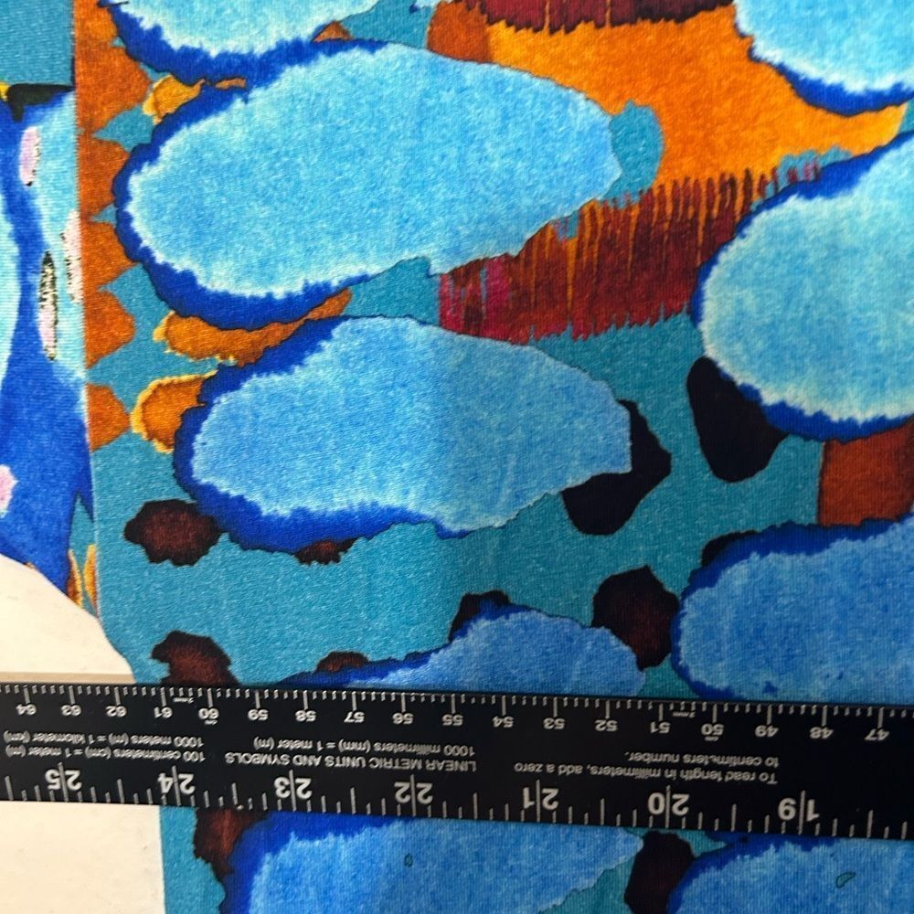David Nieper Ladies Maxi Dressing Gown XL BLUE Floral Kaftan Lounge Graphic - Picture 7 of 12